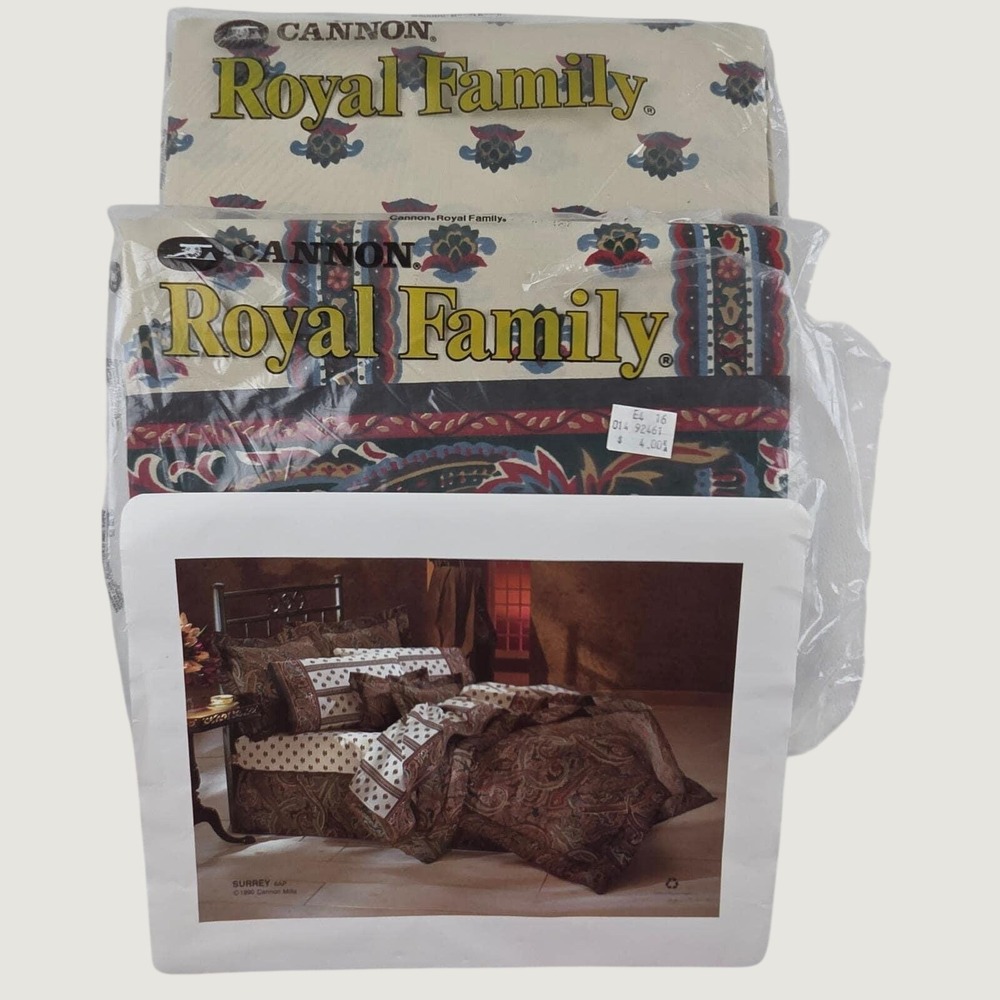 Cannon Royal Family Twin Sheet Set Surrey II Paisley Vintage Boho Fitted Flat